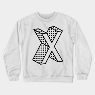 3D Ben Day Dot Isometric Letter X Crewneck Sweatshirt